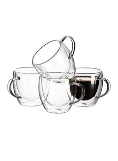 Goldedge Tea Pot Set With Cups And Burner Clear 600ml  - Image 3