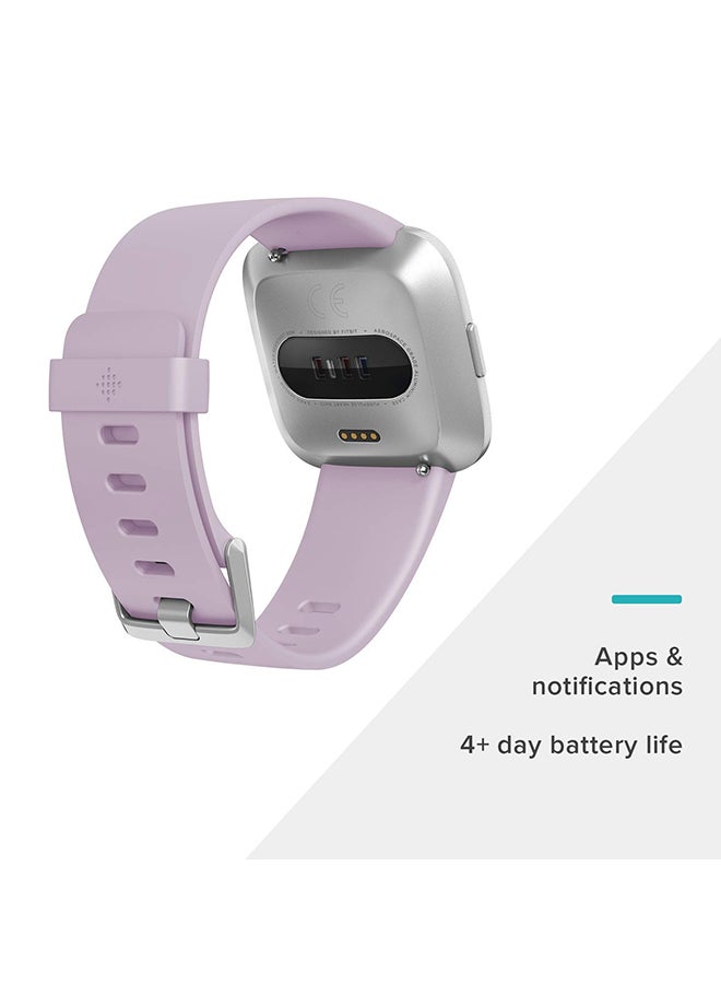 Fitbit - Versa Lite Aluminum Fitness Tracker Lilac/Silver - Image 1