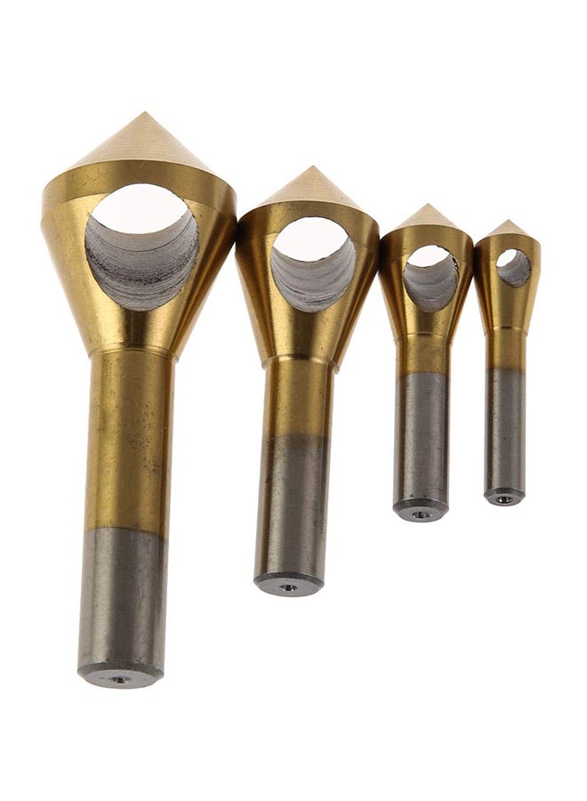 4-Piece Titanium Coated Countersink Deburring Tool Set Gold 100grams - Image 1
