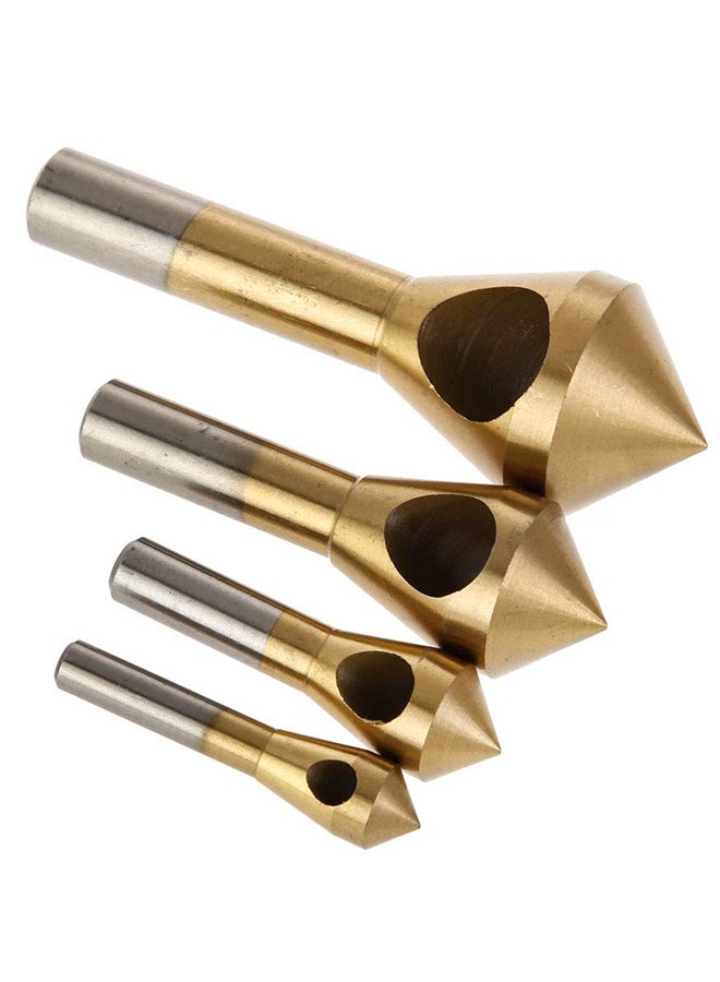 4-Piece Titanium Coated Countersink Deburring Tool Set Gold 100grams - Image 2