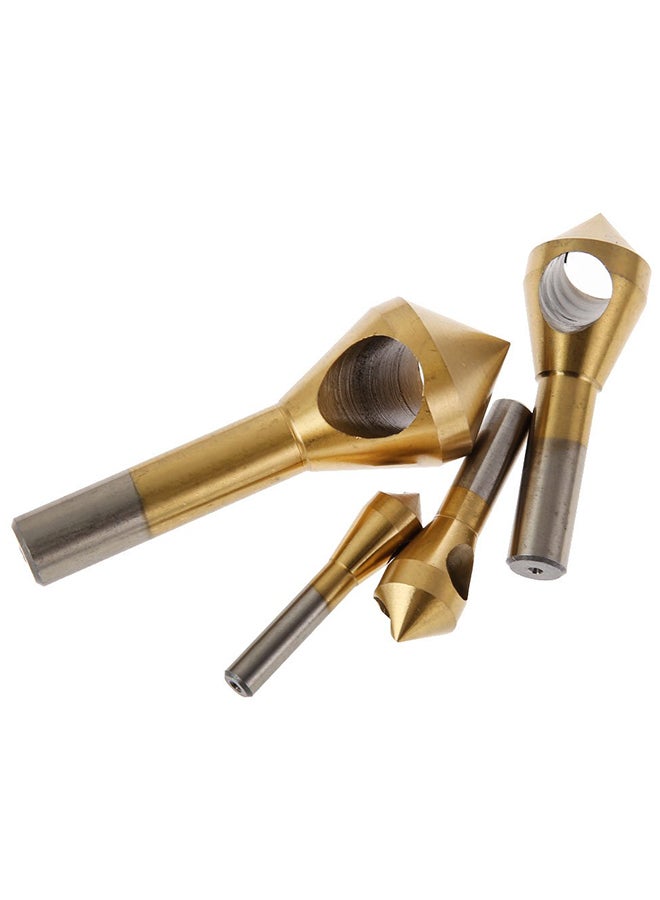 4-Piece Titanium Coated Countersink Deburring Tool Set Gold 100grams - Image 3