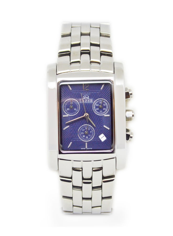 LAZER men Stainless Steel Analog Watch 1986-STEEL-BLU - 33 mm - Silver - Image 1