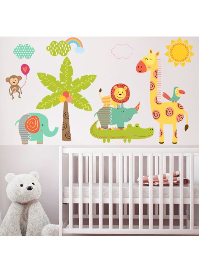Waterproof Palm Tree Jungle Animal Wall Sticker Multicolour 100 x 55cm - Image 2