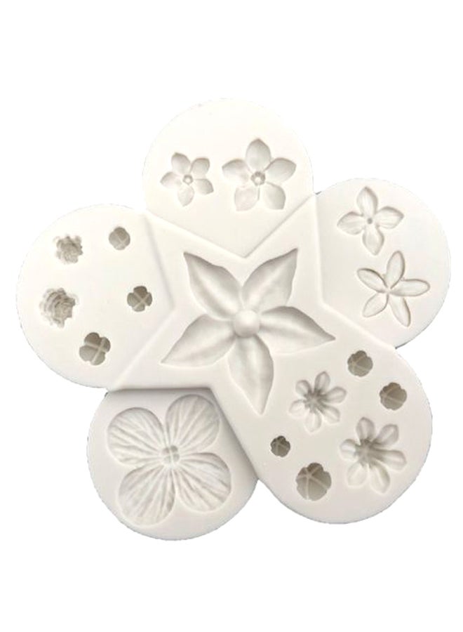 شاربدو قالب صنع الفوندان والشوكولاتة والحلوى السكرية بتصميم زهور لتزيين الكيك أبيض