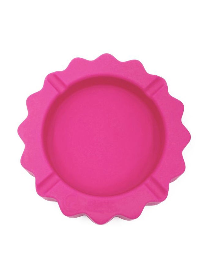 منفضة رماد مستديرة ومقاومة للحرارة وردي