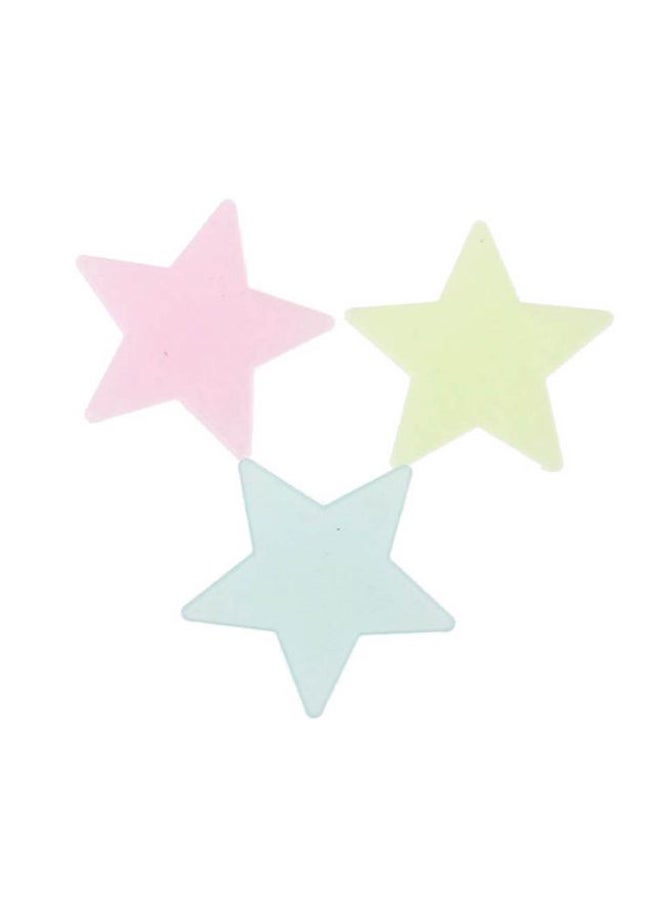 100-Piece Night Luminous Fluorescent Glow Star Sticker Set Multicolour
