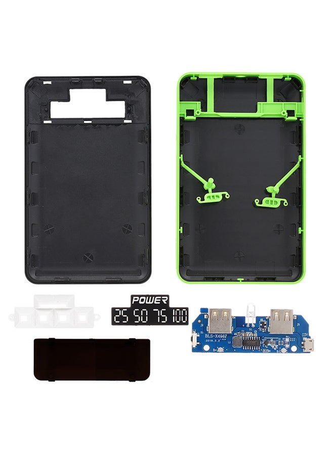 غطاء حماية باور بنك محمول ومنفذي USB أسود/أخضر  - Image 3