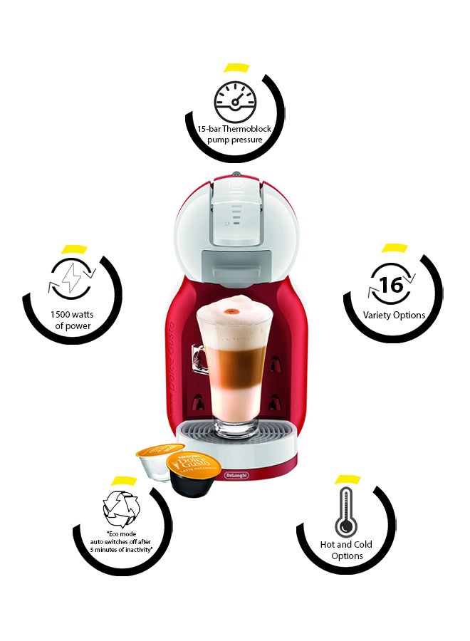 نسكافيه - ماكينة تحضير القهوة دولتشي جوستو 0.8 L 1500.0 W MiniMe Red & White أحمر/أبيض - Image 1