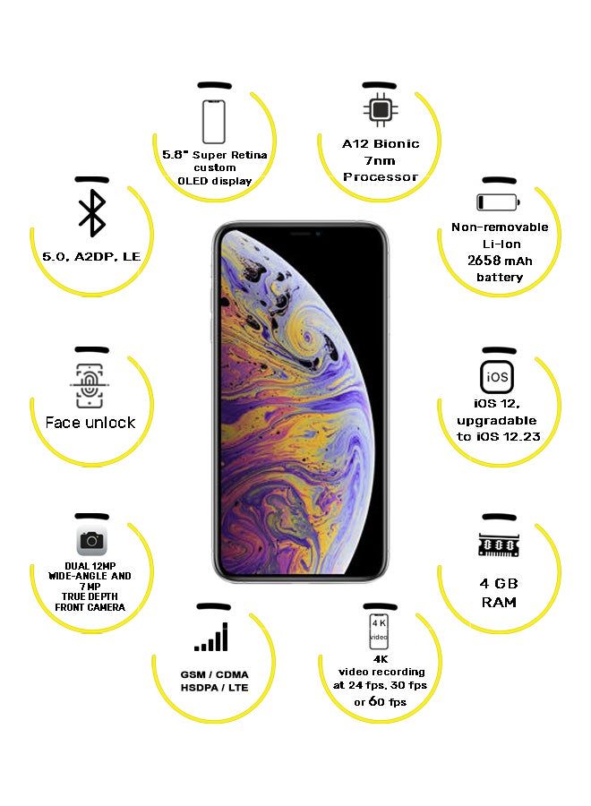 Apple - iPhone XS With FaceTime Silver 256GB 4G LTE - Middle East Region - Image 1
