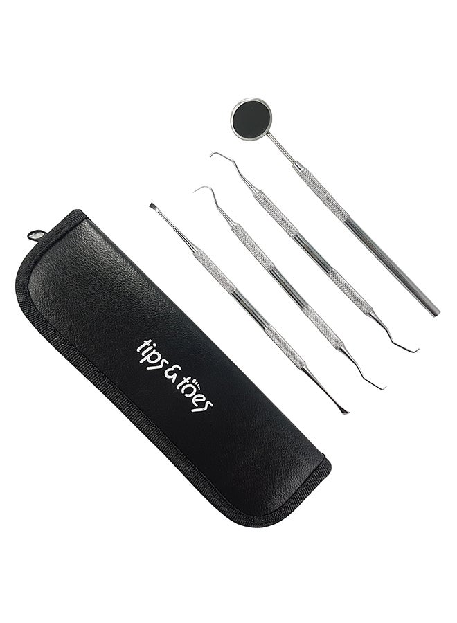 Tips & Toes 4-Piece  Oral Care Set Silver 17cm  - Image 3