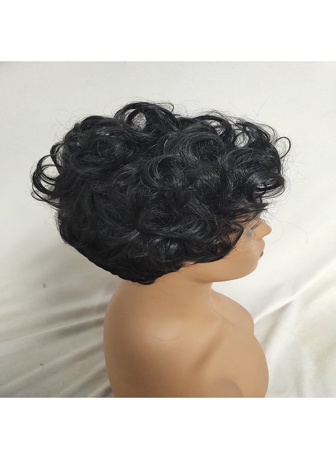 شاربدو شعر مستعار طبيعي بقصة قصيرة أسود 28سم - Image 4