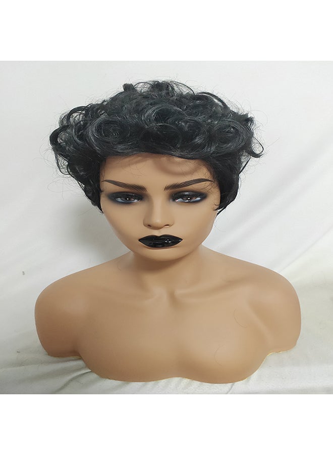 شاربدو شعر مستعار طبيعي بقصة قصيرة أسود 28سم - Image 2