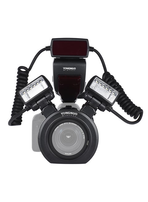 Macro Flash Speedlite With 2 Flash Heads Black
