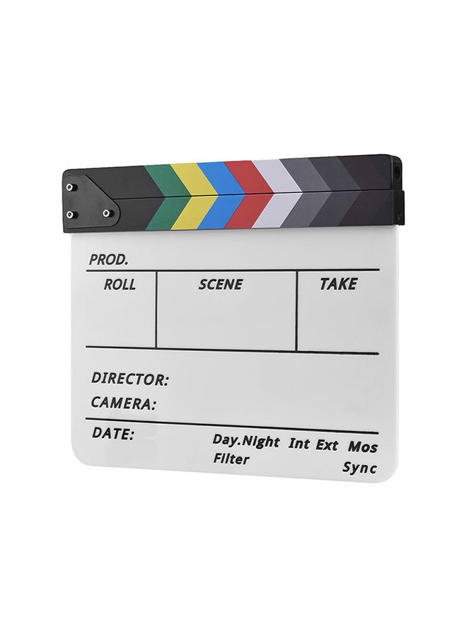 Generic Cut Action Scene Clapper Board Slate With Marker Pen Eraser White/Black  - Image 1