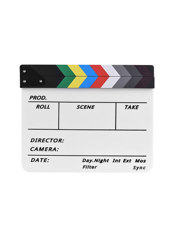 Generic Cut Action Scene Clapper Board Slate With Marker Pen Eraser White/Black  - Image 2