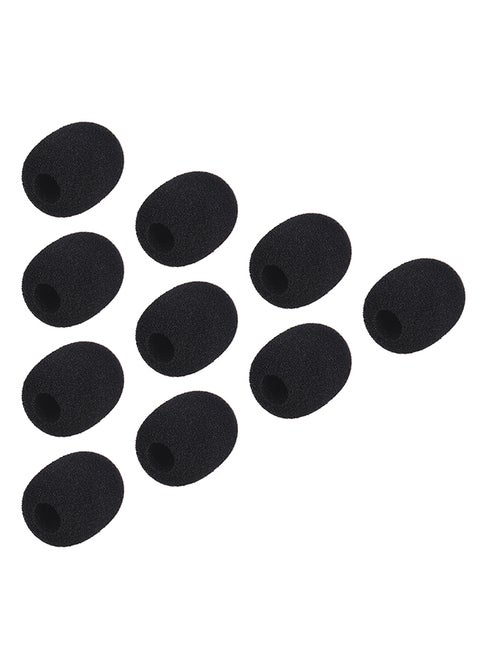 10-Piece Microphone Foam D5433-11 Black