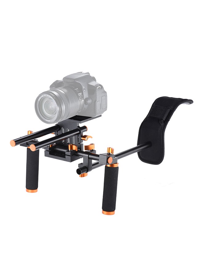 ANDOER DSLR Camera Camcorder Shoulder Rig Handheld Stabilizer Black/Orange  - Image 3