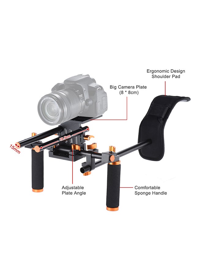 ANDOER DSLR Camera Camcorder Shoulder Rig Handheld Stabilizer Black/Orange  - Image 4