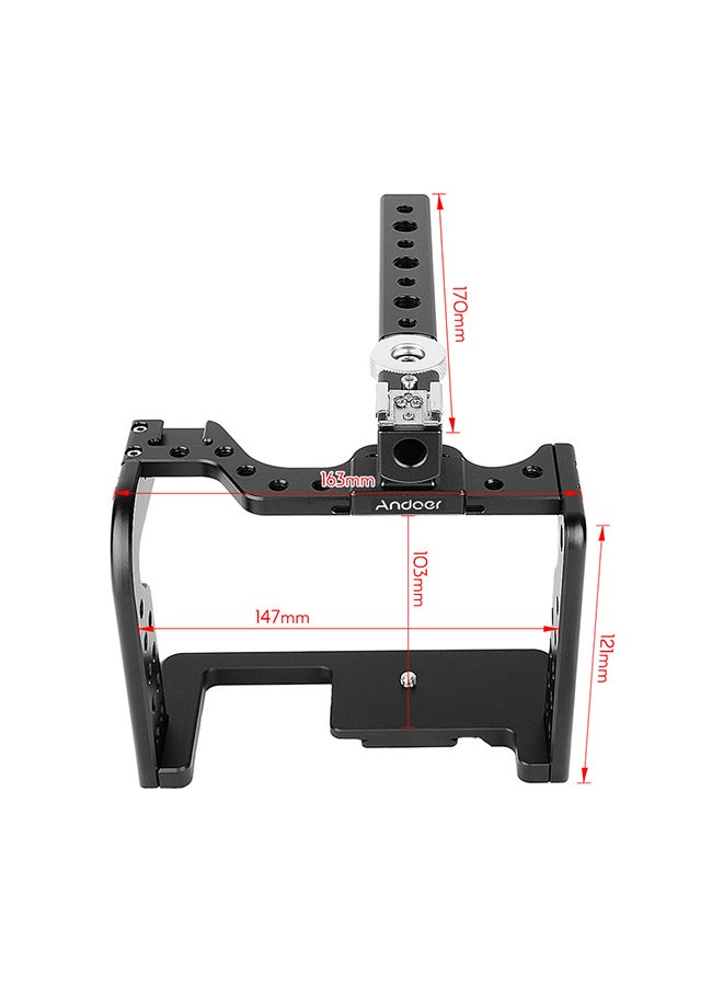 ANDOER Video Camera Cage Stabilizer With Top Handle For Panasonic GH5/GH4 Black  - Image 3