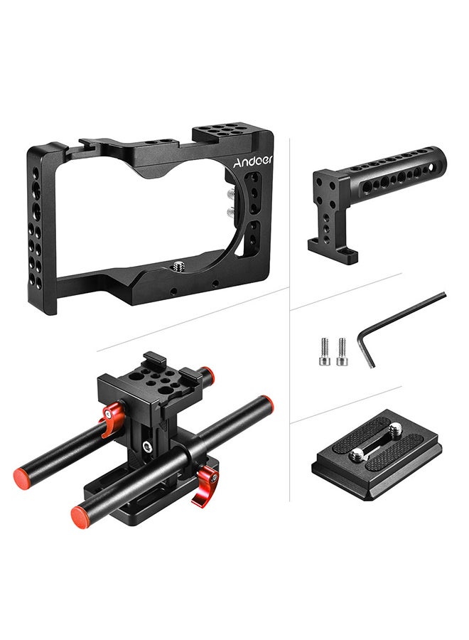 ANDOER Camera Cage Kit For Sony A6500 Black/Red  - Image 2