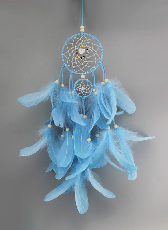 Feather Dream Catcher Portable Handmade Wall Hanging Blue 50grams 