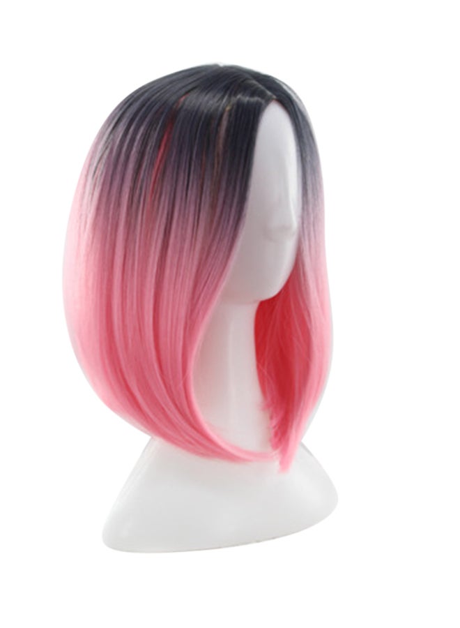 Generic Short Hair Wig Black/Pink 45cm  - Image 2