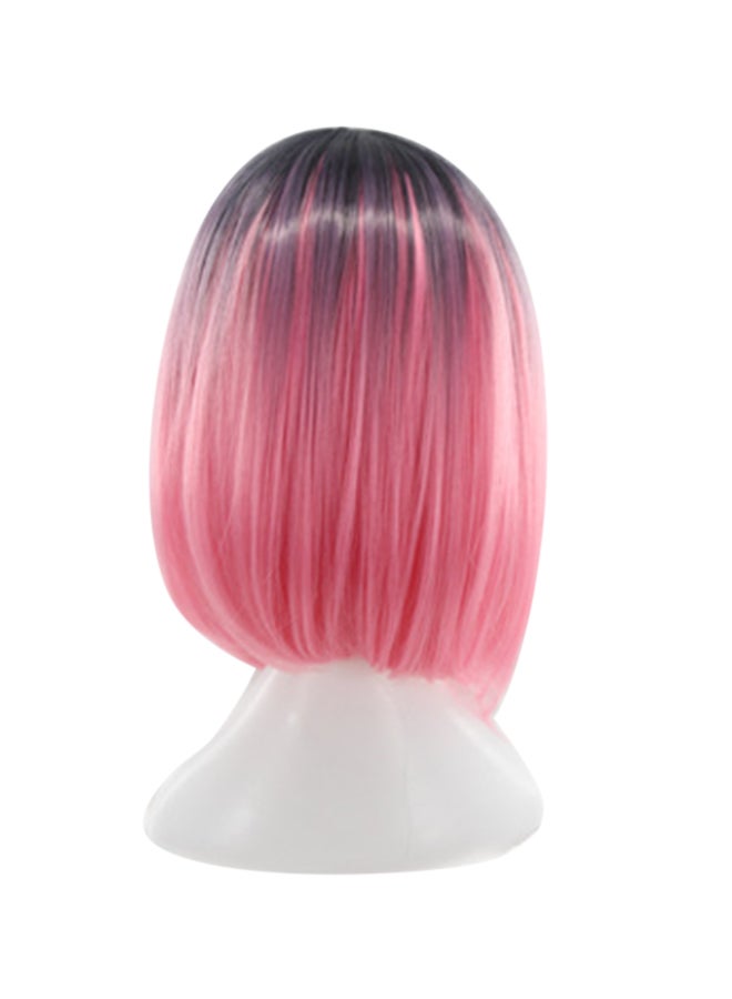 Generic Short Hair Wig Black/Pink 45cm  - Image 3