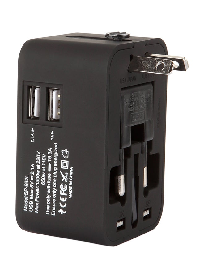 TRX Universal Travel Adapter With Surge Protector And Plug Lock System White - Image 4