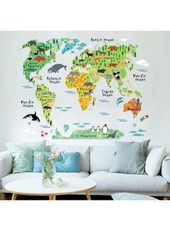 Bluelans Colorful Animal World Map Wall Sticker Multicolor 95 x 73cm  - Image 3