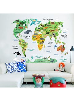 Bluelans Colorful Animal World Map Wall Sticker Multicolor 95 x 73cm  - Image 2