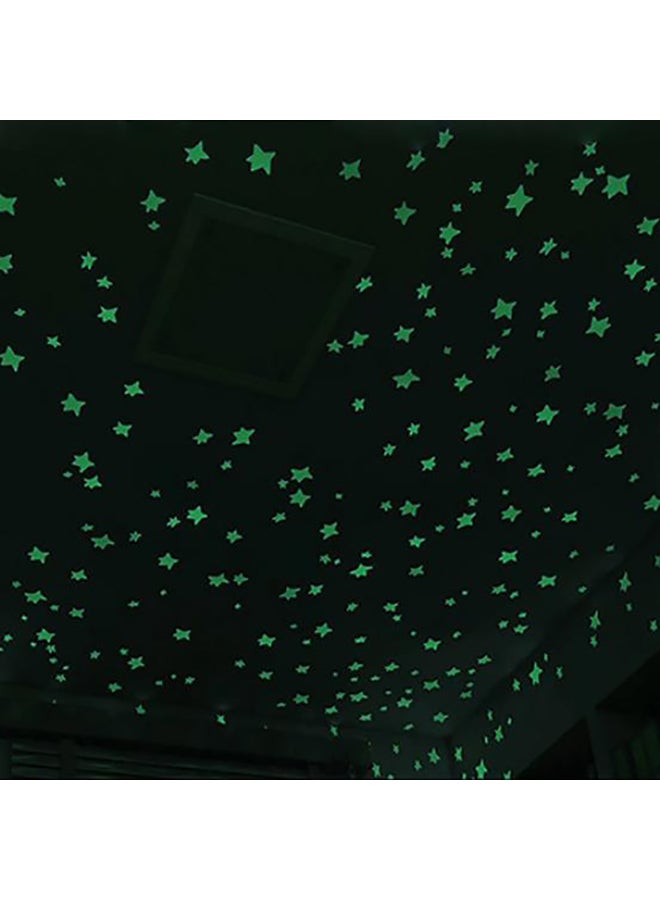بلولانز ملصقات جدارية ثلاثية الأبعاد بتصميم نجوم مضيئة متوهجة لغرفة النوم مكونة 100 قطعة أزرق بحري  - Image 3