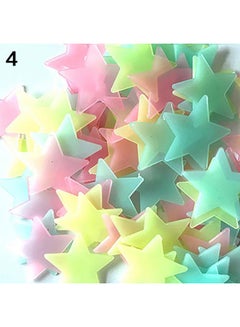 100-Piece 3D Glow in the Dark Stars Ceiling Wall Stickers Multicolour 3centimeter - v1557829582/N25242700A_1