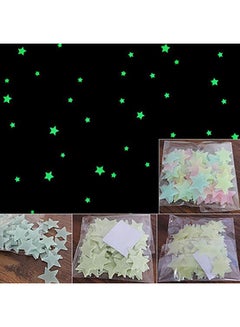 100-Piece 3D Glow in the Dark Stars Ceiling Wall Stickers Multicolour 3centimeter - v1557829583/N25242700A_3