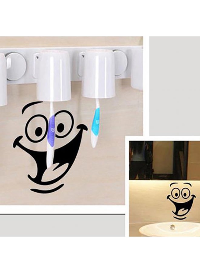 Bluelans Smiley Face WC Toilet Bathroom Wall Sticker Multicolour 18 x 22centimeter - Image 3