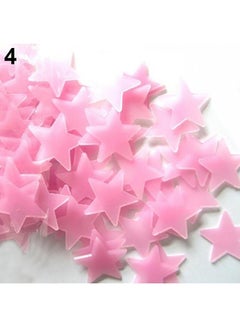 100-Piece 3D Stars Glow In The Dark Ceiling Wall Stickers Pink - v1557829617/N25242777A_1