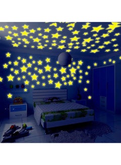 100-Piece 3D Stars Glow In The Dark Ceiling Wall Stickers Pink - v1557829618/N25242777A_3