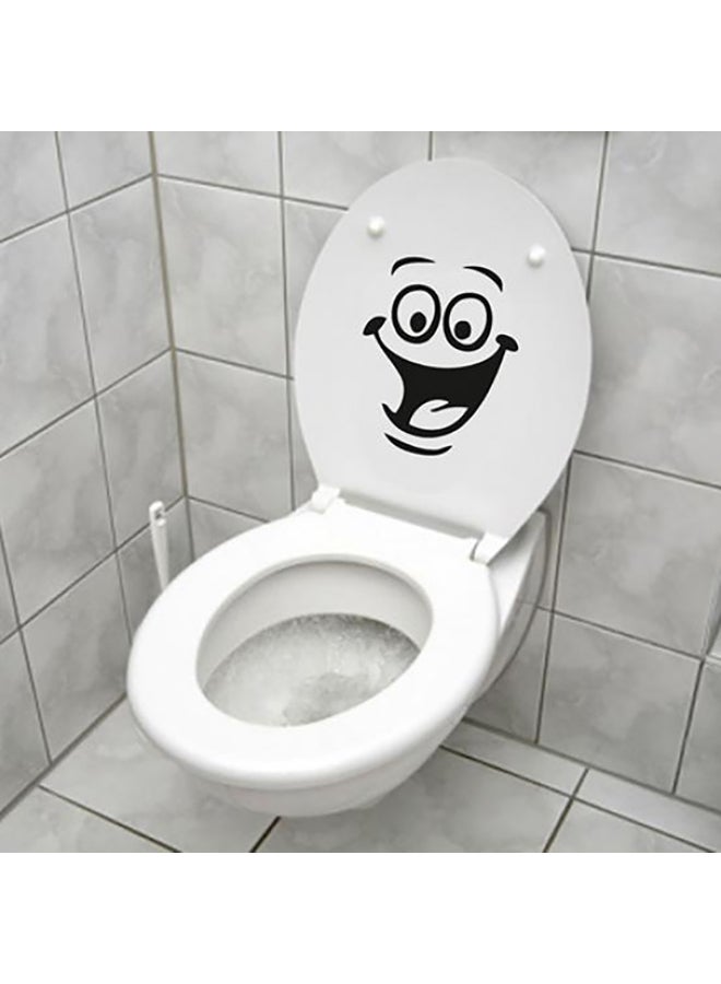 Bluelans Smiley Face WC Toilet Bathroom Wall Sticker Multicolour 18 x 22centimeter - Image 1