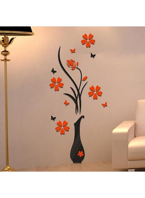 Removable 3D Vase Flower Tree Wall Stickers Multicolour 80 X40cm