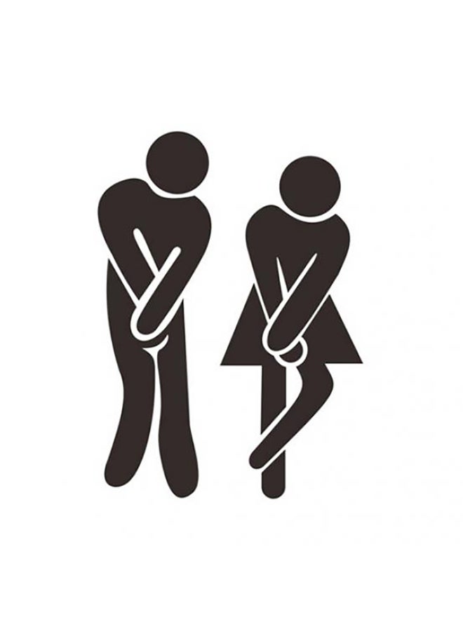 بلولانز ملصق مرحاض يمكنك تركيبه بنفسك بتصميم مُوضح للرجال والنساء أسود 13 x 18سم - Image 1