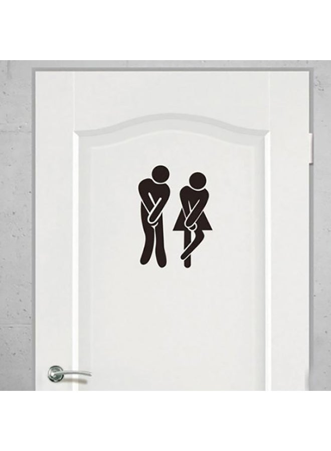 بلولانز ملصق مرحاض يمكنك تركيبه بنفسك بتصميم مُوضح للرجال والنساء أسود 13 x 18سم - Image 3
