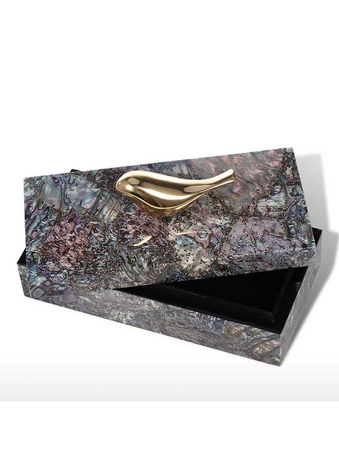 TOOARTS - Copper Bird  Rectangular Jewelry Box Grey 1056grams - Image 1
