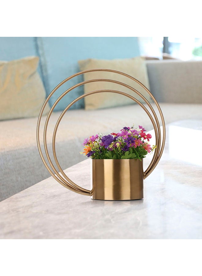 TOOARTS Metal Round Flower Pot Gold 1931grams - Image 3