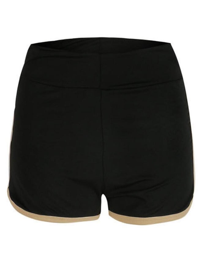 شاربدو شورت كاروسيت بخصر مرتفع من الفلانيل أسود - Image 1