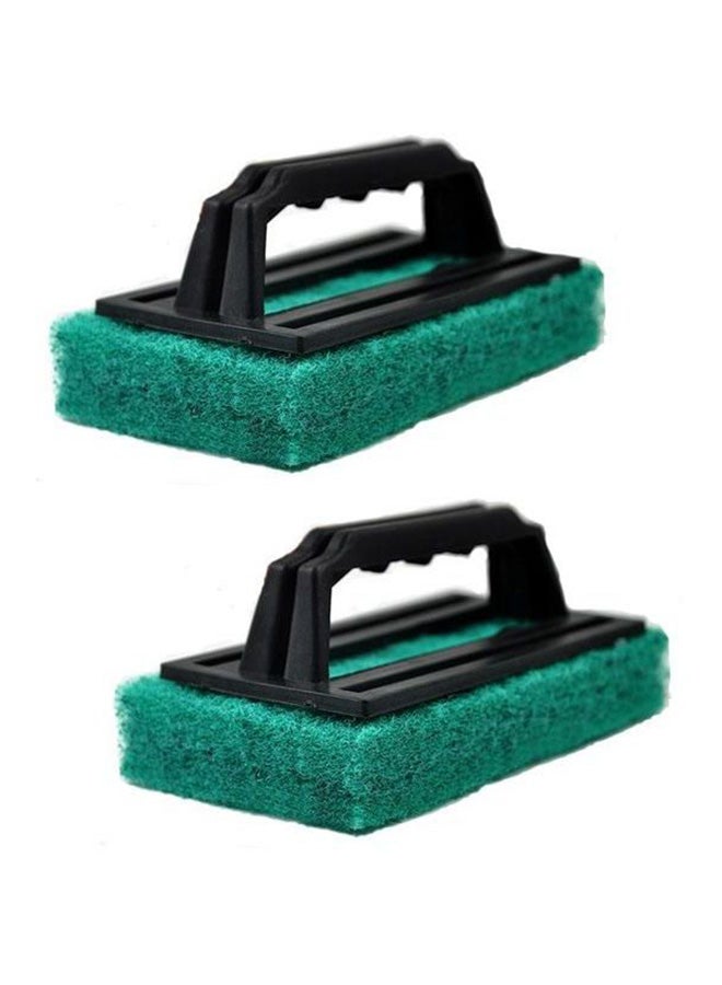 2-Piece Floor Cleaning Brush Green/Black