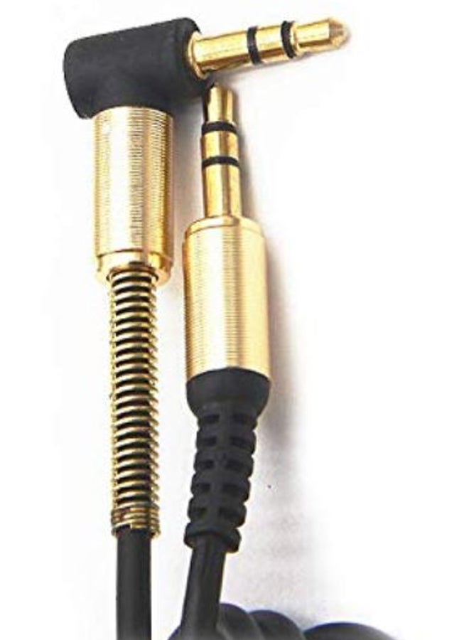 L Shaped Angle Car Audio Headphone Jack Cable Black  - Image 2
