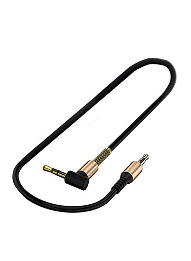L Shaped Angle Car Audio Headphone Jack Cable Black  - Image 1