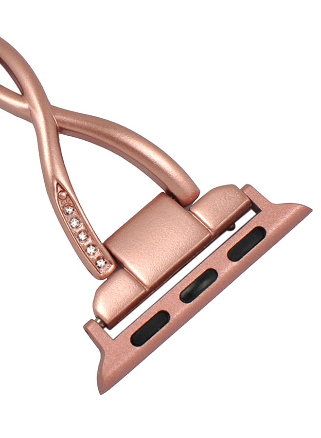 Women's Diamond Inserted Apple Watch Replacement Strap Rose Gold - Image 3