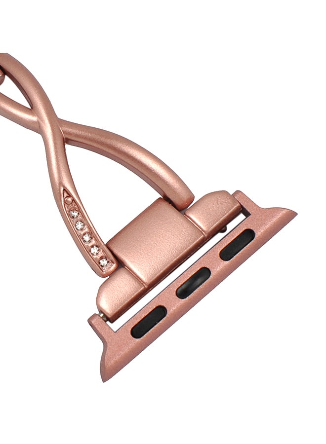 Women's Diamond Inserted Apple Watch Replacement Strap Rose Gold - Image 2