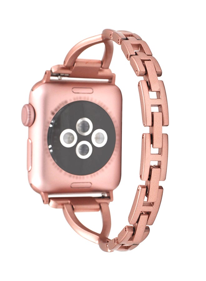 Women's Diamond Inserted Apple Watch Replacement Strap Rose Gold - Image 3