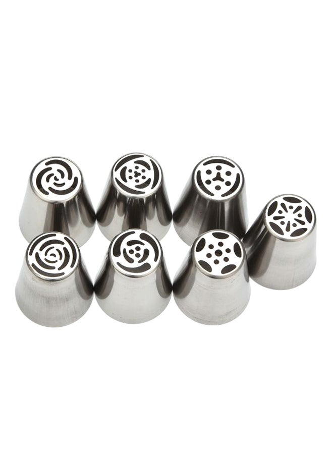 Angel city - 7-Piece Icing Nozzle Set Silver - Image 1